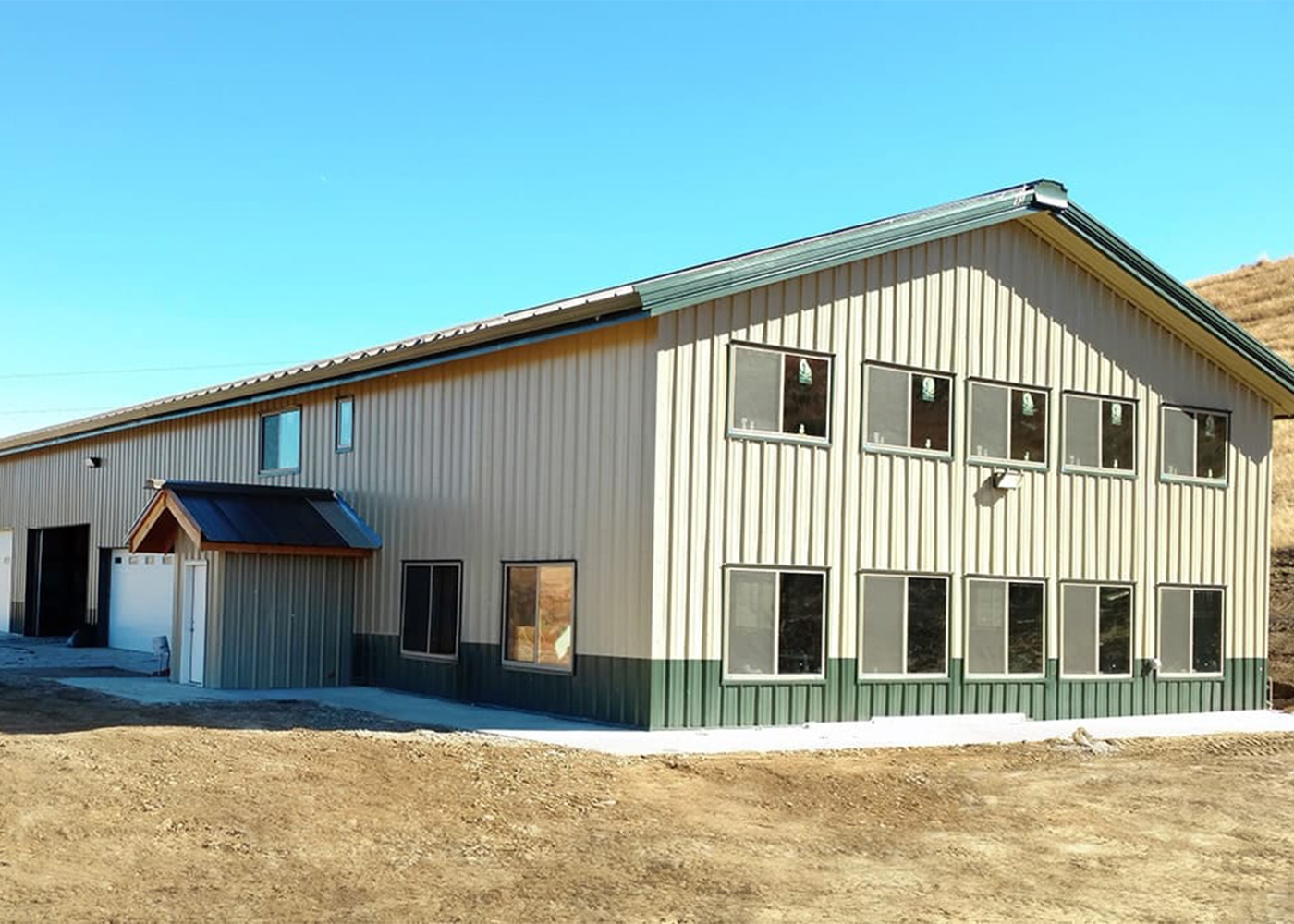 Capital-Steel-Metal-Office-Building-with-Green-Wainscot